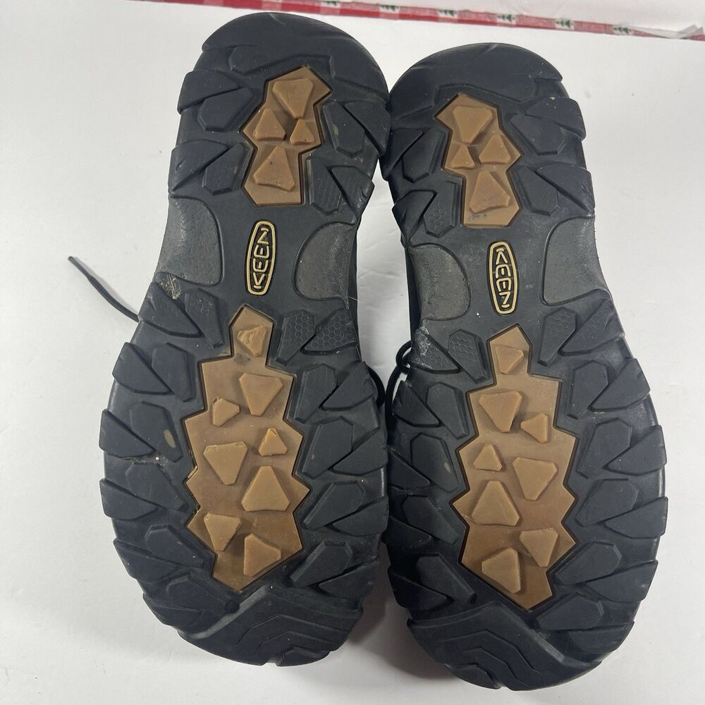 Keen Men's Low Hiking Walking Shoes - Black/Olive Leather - Size 9.5 - Picture 8 of 15